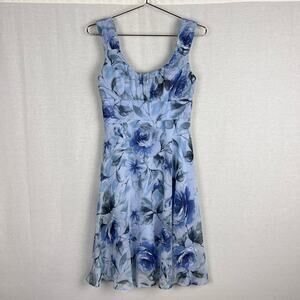 VTG Y2K Milkmaid Dress Babydoll Blue Floral Fairy Spring Easter Feminine Cottage